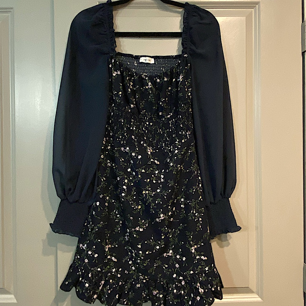 Floral Black Mini Dress